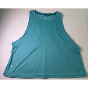 NEW Under Armour Womens Iso Chill UPF 50 Loose Tank Top XL Teal Athletic Workout